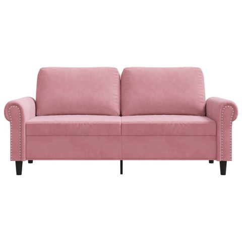 Sofa 2-osobowa, różowy, 140 cm, tapicerowana aksamitem