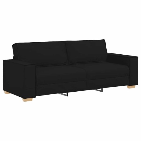 Sofa 3-osobowa Czarna 220x78x84 cm Tkanina