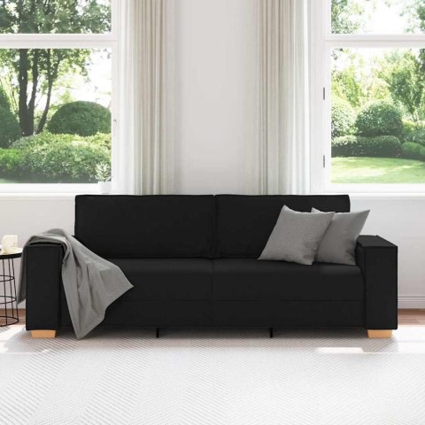 Sofa 3-osobowa Czarna 220x78x84 cm Tkanina