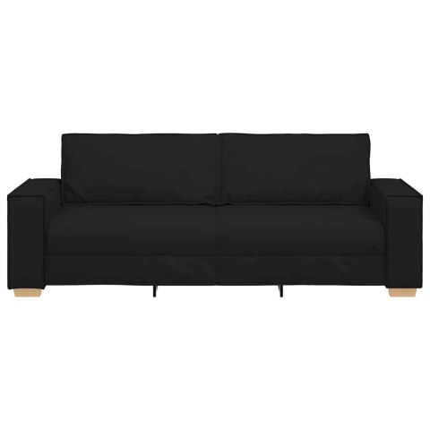 Sofa 3-osobowa Czarna 220x78x84 cm Tkanina