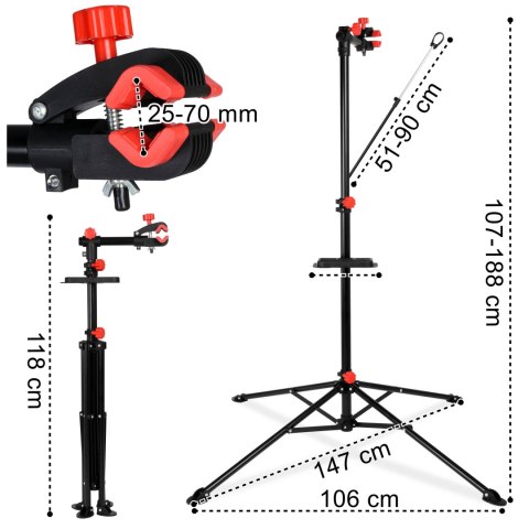 Serwisowy stojak na rower czarny 188 cm