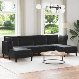 Zestaw mebli do salonu z poduszką 6 pcs Czarny Welur
