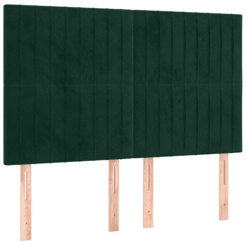 Łóżko kontynentalne z materacem, ciemnozielone, 140x200 cm
