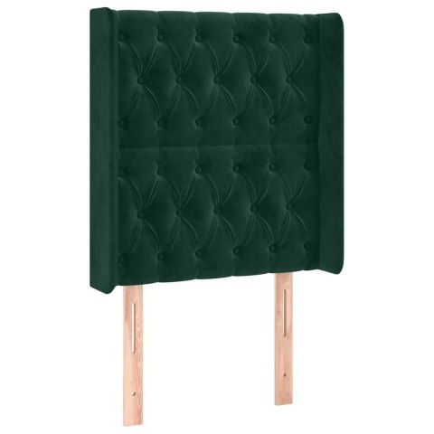 Łóżko kontynentalne z materacem i LED zielony aksamit 80x200 cm