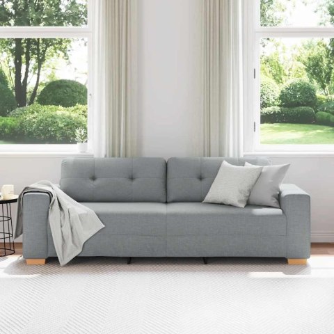 Sofa 3-osobowa jasnoszara 220x78x80 cm Tkanina
