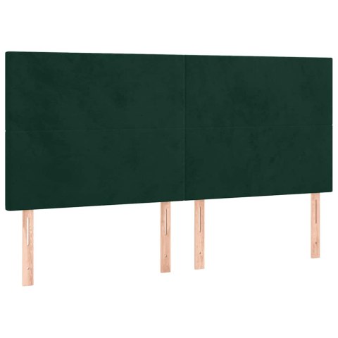 Łóżko kontynentalne z materacem, zielone, aksamit, 200x200 cm