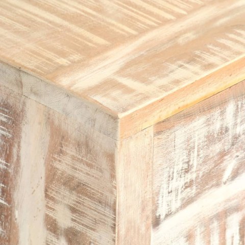 Komoda, biała, 73x30x75 cm, lite drewno akacjowe