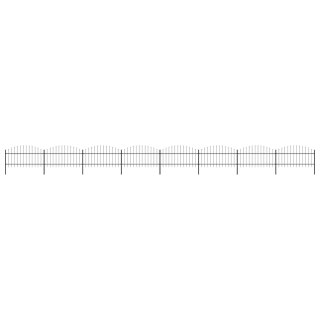 Panele ogrodzeniowe z grotami, stal, (1-1,25) x 13,6 m, czarne