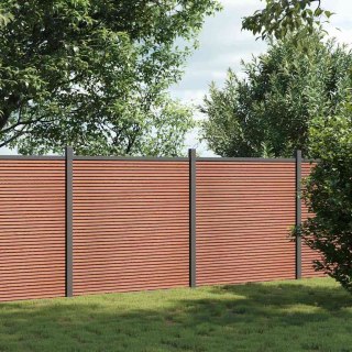 Panel ogrodzeniowy, brązowy, 353x186 cm, WPC
