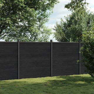 Panel ogrodzeniowy, szary, 353x186 cm, WPC