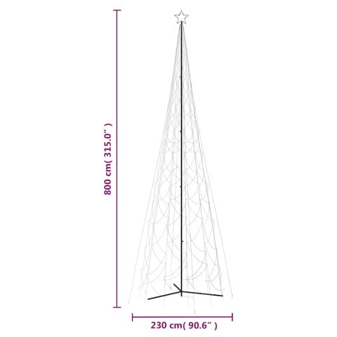 Choinka stożkowa ciepła biel 3000 diod LED 230x800 cm