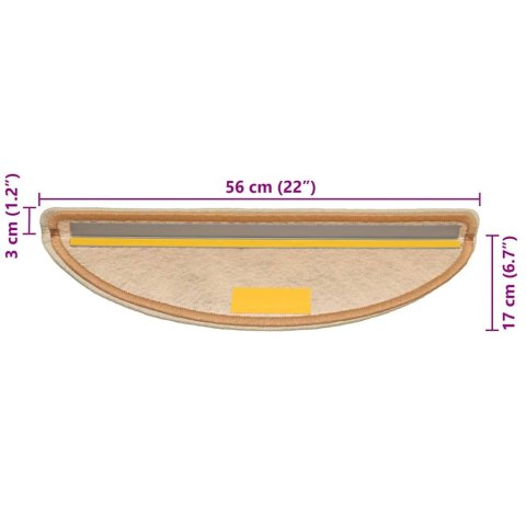 Maty na schody samoprzylepne Sisal-Look 30 szt. 56x17x3 cm