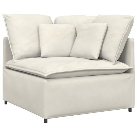 Sofa modułowa z poduszkami aksamitna kremowa