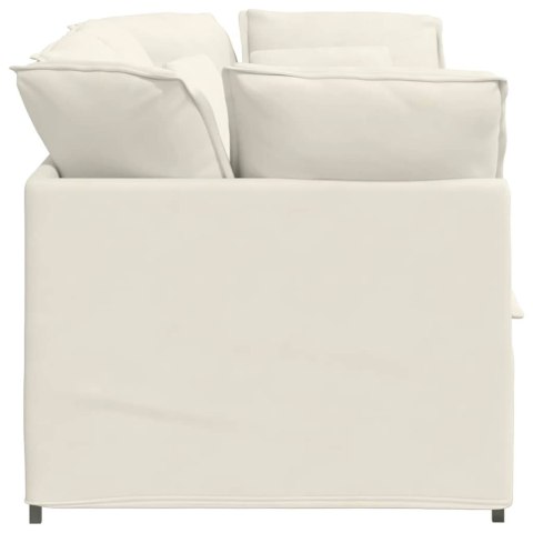 Sofa modułowa z poduszkami aksamitna kremowa
