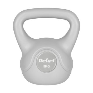 Kettlebell bitumiczny 8 kg szary REBEL ACTIVE