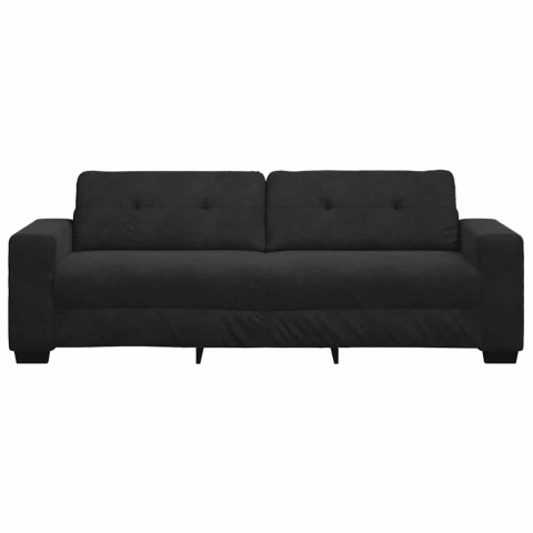 Sofa 3-osobowa Czarna 220x78x80 cm Aksamit