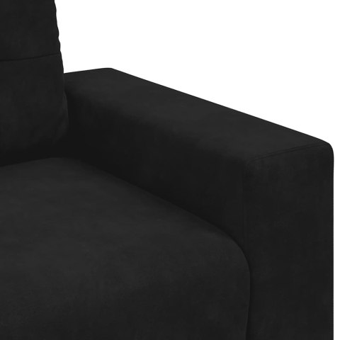 Sofa 3-osobowa Czarna 220x78x80 cm Aksamit