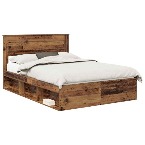Ramka łóżka Stare drewno 150 x 200 cm Lite drewno sosnowe