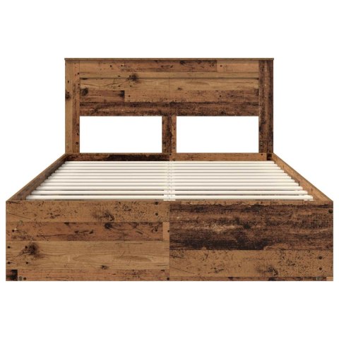 Ramka łóżka Stare drewno 150 x 200 cm Lite drewno sosnowe