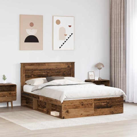 Ramka łóżka Stare drewno 150 x 200 cm Lite drewno sosnowe