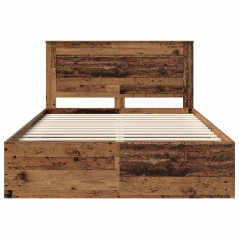 Ramka łóżka Stare drewno 150 x 200 cm Lite drewno sosnowe