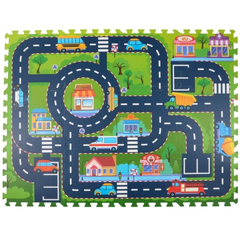 MATA PUZZLE PIANKOWE DO ZABAWY EVA 30X30CM MIASTO 12 ELEMENTÓW