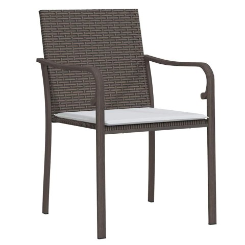 Zestaw do jadalni w ogrodzie 7 pcs Brązowy i czarny Rattan PE
