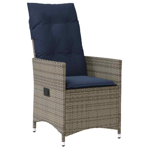 Zestaw stół i krzesła z poduszką 9 pcs Szary Rattan PE