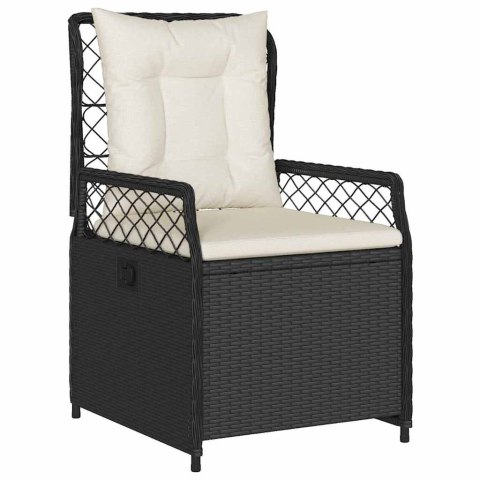 Zestaw do jadalni w ogrodzie 9 pcs Czarny polirattan