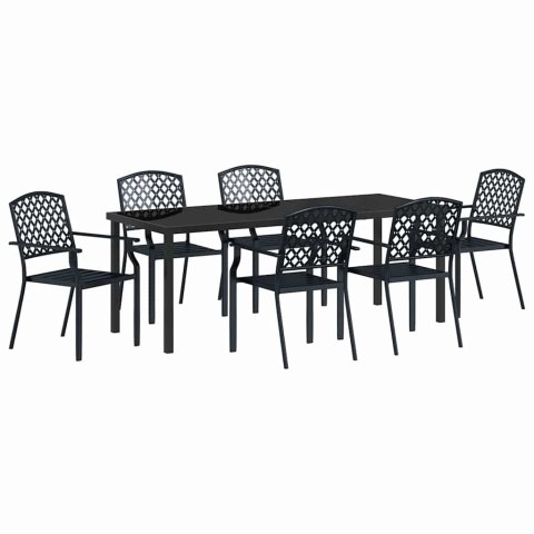 Zestaw do jadalni w ogrodzie 7 pcs Antracyt