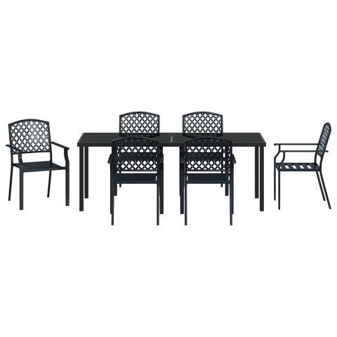 Zestaw do jadalni w ogrodzie 7 pcs Antracyt