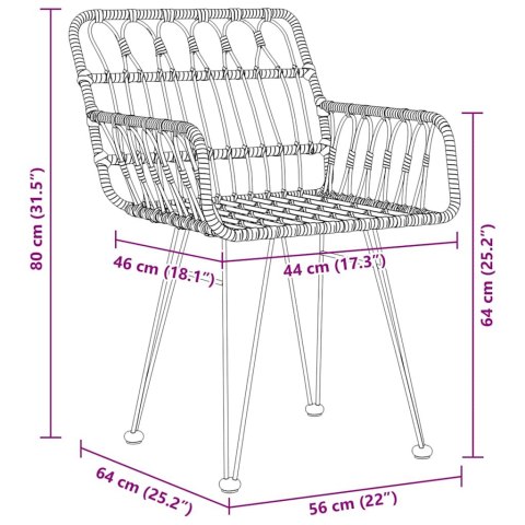 Zestaw do jadalni w ogrodzie 7 pcs Brązowy