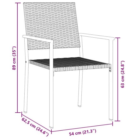 Zestaw do jadalni w ogrodzie 7 pcs Czarny Rattan PE