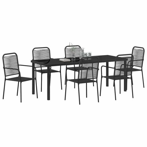 Zestaw do jadalni w ogrodzie 7 pcs Czarny