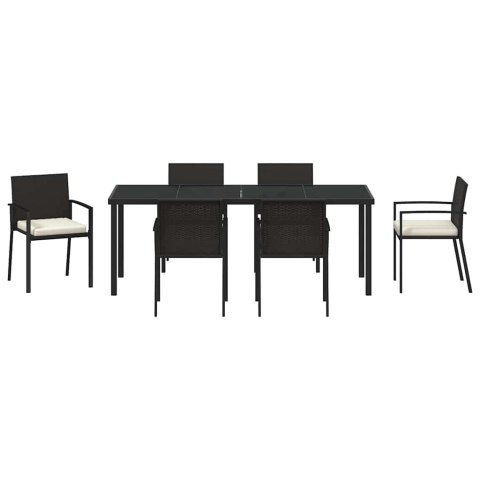 Zestaw do jadalni w ogrodzie 7 pcs Czarny