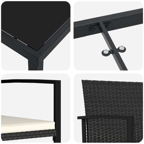 Zestaw do jadalni w ogrodzie 7 pcs Czarny