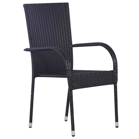 Zestaw do jadalni w ogrodzie 7 pcs Czarny