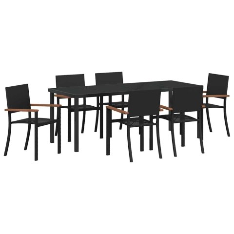 Zestaw do jadalni w ogrodzie 7 pcs Czarny
