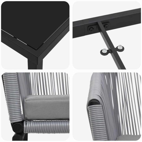 Zestaw do jadalni w ogrodzie 9 pcs Antracyt