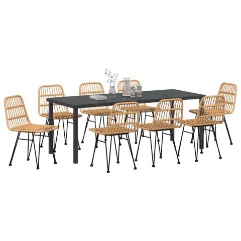 Zestaw do jadalni w ogrodzie 9 pcs Brązowy