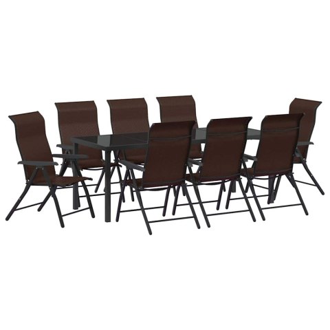 Zestaw do jadalni w ogrodzie 9 pcs Brązowy