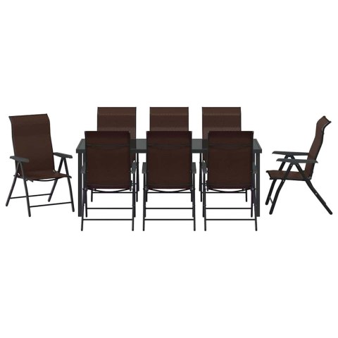 Zestaw do jadalni w ogrodzie 9 pcs Brązowy