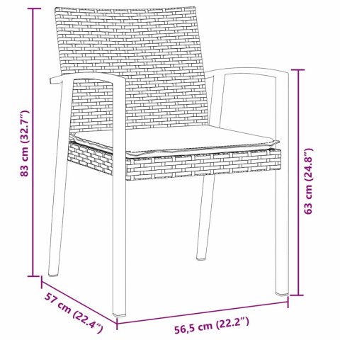 Zestaw do jadalni w ogrodzie 9 pcs Czarny i szary Rattan PE