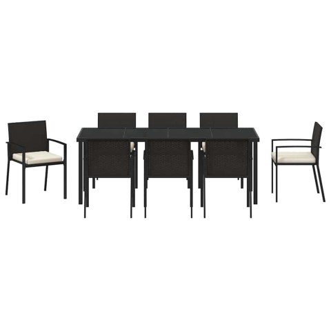Zestaw do jadalni w ogrodzie 9 pcs Czarny