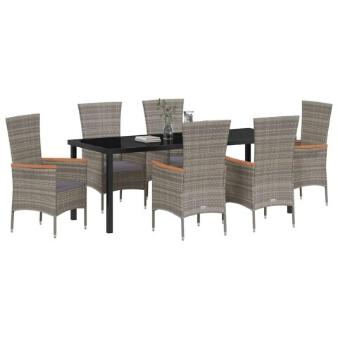 Zestaw do jadalni w ogrodzie z poduszką 7 pcs Szary