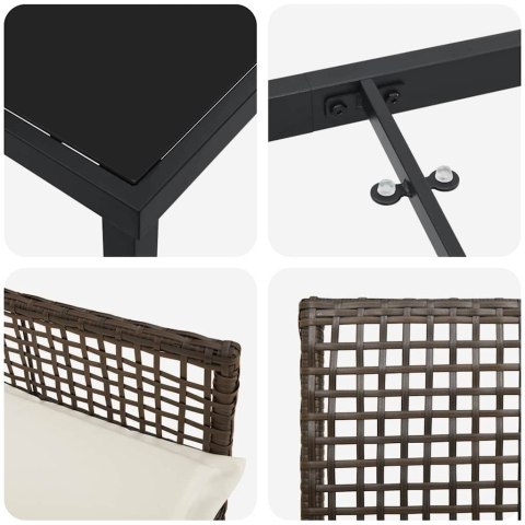 Zestaw do jadalni w ogrodzie 7 pcs Brązowy polirattan