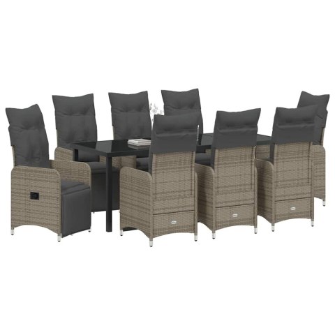 Zestaw do jadalni w ogrodzie 9 pcs Beżowy polirattan