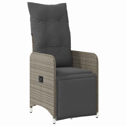 Zestaw do jadalni w ogrodzie 9 pcs Szary polirattan