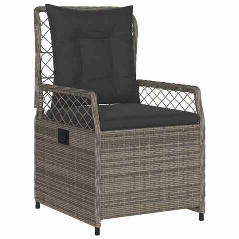 Zestaw do jadalni w ogrodzie 7 pcs Szary polirattan