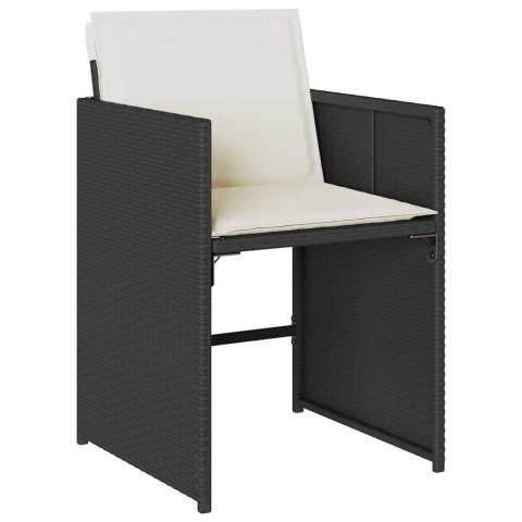 Zestaw do jadalni w ogrodzie 9 pcs Czarny polirattan